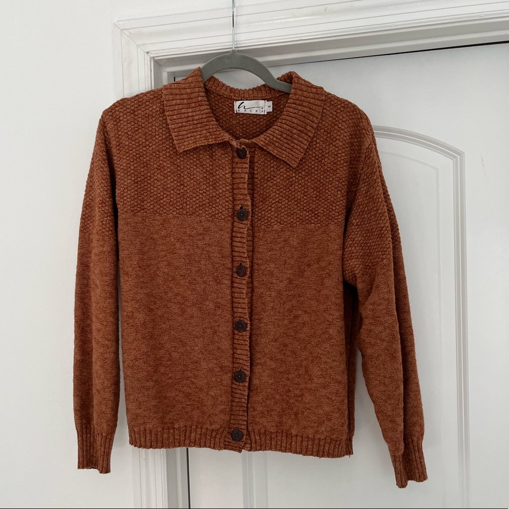 COPY - COPY - Vintage Burnt Orange Button Down Sweater